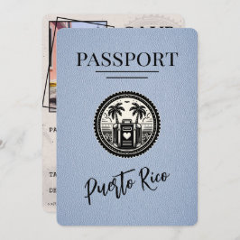 Dusty Blue Puerto Rico Passport Save The Date