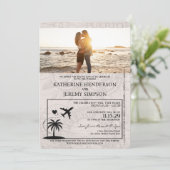 Dusty Blue Puerto Rico Passport Wedding Kaart (Staand voorkant)