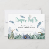 Dusty Blue Pumpkin Baby shower Diaper Raffle Kaart (Voorkant)