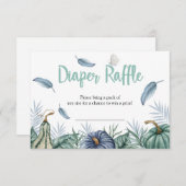 Dusty Blue Pumpkin Baby shower Diaper Raffle Kaart (Voorkant / Achterkant)