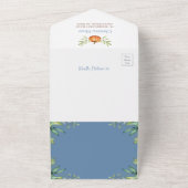 Dusty Blue Pumpkin-Baby shower en luidere Raffle All In One Uitnodiging (Buitenkant)