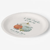 Dusty Blue Pumpkin-Baby shower Papieren Bordje (Gekanteld)