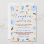 Dusty Blue Pumpkin Boy Baby shower Kaart (Voorkant)