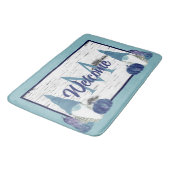 Dusty Blue Pumpkin Gnomes Aspen Rustic badkamer Badmat (Gekanteld)
