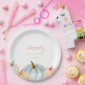 Dusty Blue Pumpkin Vrijgezellenfeest Papieren Bordje (Feest)