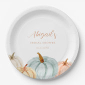 Dusty Blue Pumpkin Vrijgezellenfeest Papieren Bordje (Voorkant)