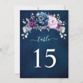 Dusty Blue Purple Lilac Wedding Table number card Kaart (Voorkant)