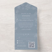 Dusty Blue QR Code All in One Invision All In One Uitnodiging (Binnen)