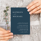 Dusty Blue QR Code All in One Modern Chic Wedding Uitnodiging Briefkaart