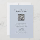 Dusty Blue QR Code All in One Modern Weddenschap Kaart (Achterkant)