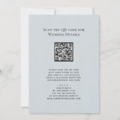 Dusty Blue QR Code All in One Modern Weddenschap Kaart (Achterkant)