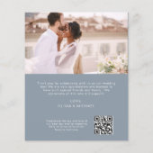 Dusty Blue QR Code Bruiloft Dank u Fotokaart (Achterkant)