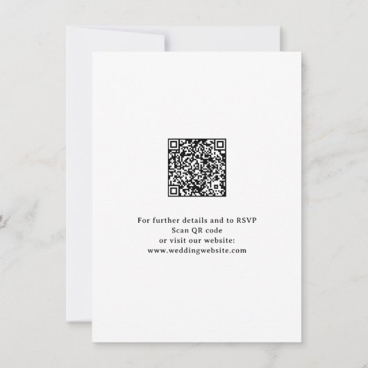 Dusty Blue QR Code Classy Wedding Details Notitiekaartje (Achterkant)