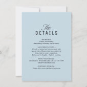 Dusty Blue QR Code Classy Wedding Details Notitiekaartje (Voorkant)