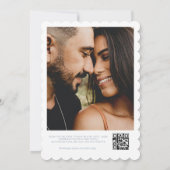 Dusty Blue QR Code Foto B&W Weddenschap Kaart (Achterkant)