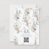 Dusty Blue QR Code Garden Vrijgezellenfeest Kaart (Achterkant)
