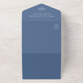 Dusty Blue QR Code RSVP Bruiloft All In One Uitnodiging (Buitenkant)