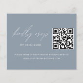 Dusty Blue QR Code RSVP Foto bruiloft website Flyer (Voorkant)