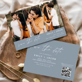 Dusty Blue QR Code Save the Date 3 Foto Elegant