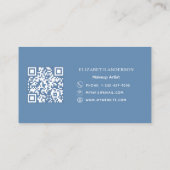 Dusty blue qr code visitekaartje (Achterkant)