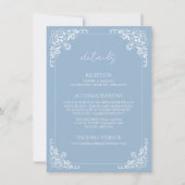 Dusty Blue QR Code Wedding Details Enclosure Kaart (Voorkant)