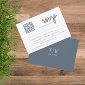 Dusty Blue QR Code Wedding RSVP Kaart
