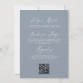 Dusty Blue QR Code Wildflower Baby in Bloom Kaart (Achterkant)