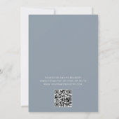 Dusty Blue QR Code Wildflower Baby in Bloom Shower Kaart (Achterkant)