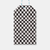 Dusty Blue Race Car Twee Fast Boy Verjaardagsgunst Cadeaulabel (Achterkant)