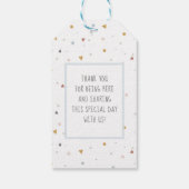Dusty Blue Rainbow Modern Baby Boy Sprinkle Shower Cadeaulabel (Achterkant)