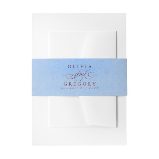 Dusty Blue Red Modern Boho Wedding Uitnodigingen Wikkel (Voorkant Voorbeeld)