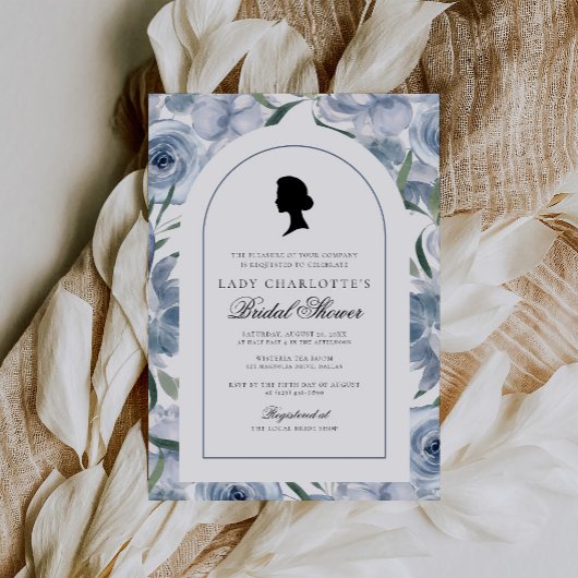 Dusty Blue Regency Elegant Vrijgezellenfeest Kaart