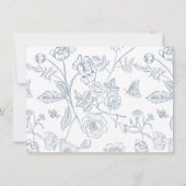 Dusty Blue Regency Floral Wedding Details Kaart (Achterkant)