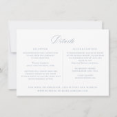 Dusty Blue Regency Floral Wedding Details Kaart (Voorkant)