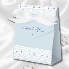 Dusty Blue Regency  Lace Vrijgezellenfeest Bedankdoosjes