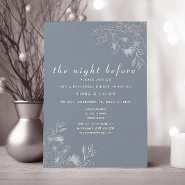 Dusty Blue Rehearsal Dinner Invitation Kaart