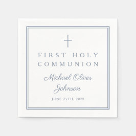 Dusty Blue Religious Boy First Holy Communion Servet