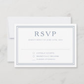 Dusty Blue Religious Cross Boy First Communion RSVP Kaartje (Voorkant)