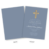 Dusty Blue Religious Cross Boy First Community Kaart