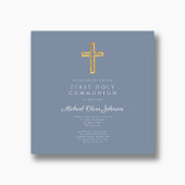 Dusty Blue Religious Cross Boy First Community Kaart