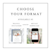 Dusty Blue Religious Cross Boy Foto Baptisme Kaart