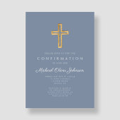 Dusty Blue Religious Wood Cross Boy bevestiging Kaart