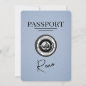 Dusty Blue Reno Passport Bewaar de datum Save The Date (Voorkant)