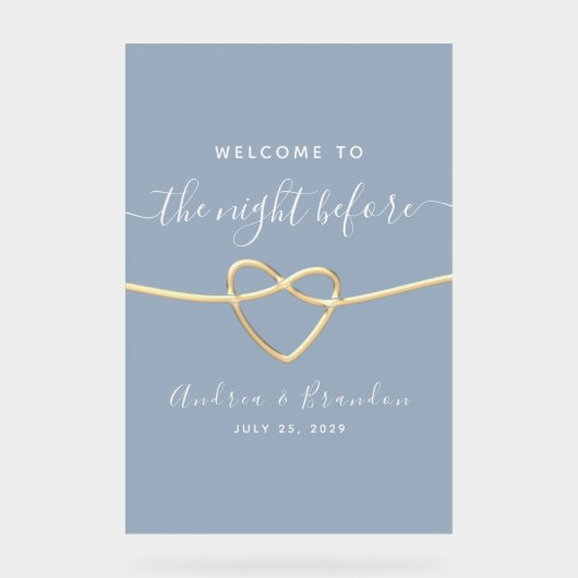 Dusty Blue repetitie diner welkom Acryl Bord (Voorkant)