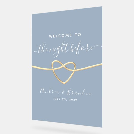 Dusty Blue repetitie diner welkom Acryl Bord (Hoek)