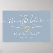 Dusty Blue repetitie diner welkomstbord Poster (Voorkant)