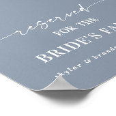 Dusty Blue Reserved Bride's Family Wedding Sign Poster (Hoek)