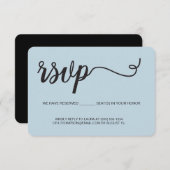 Dusty Blue Reserved Seat RSVP zonder mailing Informatiekaartje (Voorkant / Achterkant)