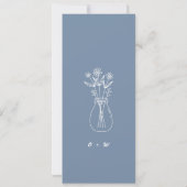 Dusty Blue Reserved Seating Wedding Label Kaart (Achterkant)