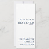 Dusty Blue Reserved Seating Wedding Label Kaart (Voorkant)